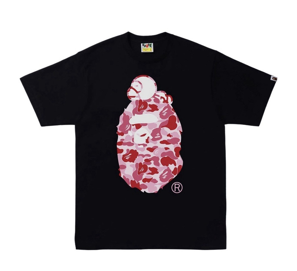 A Bathing Ape Men’s Black Ape Head Camo Graphic Crew Neck T-Shirt Size L