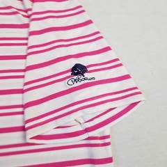 RLX Ralph Lauren Polo Shirt Mens Large Pink Striped Performance Stretch Golf