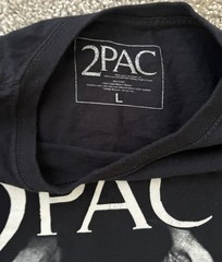 2PAC Tupac Mens Graphic Tee Black T-Shirt Thug Life Fade Hip Hop Rap Size L