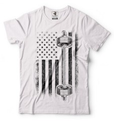 American Flag Gym and Fitness T-shirt Bodybuilding Weight Lifting Shirt