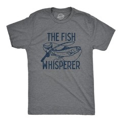 Mens The Fish Whisperer T Shirt Funny Fishing Lake Time Graphic Novelty Tee