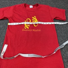 Vintage Huatulco Mexico Tshirt Yazbek Aztec Mexican Short Sleeve Mens Small Red