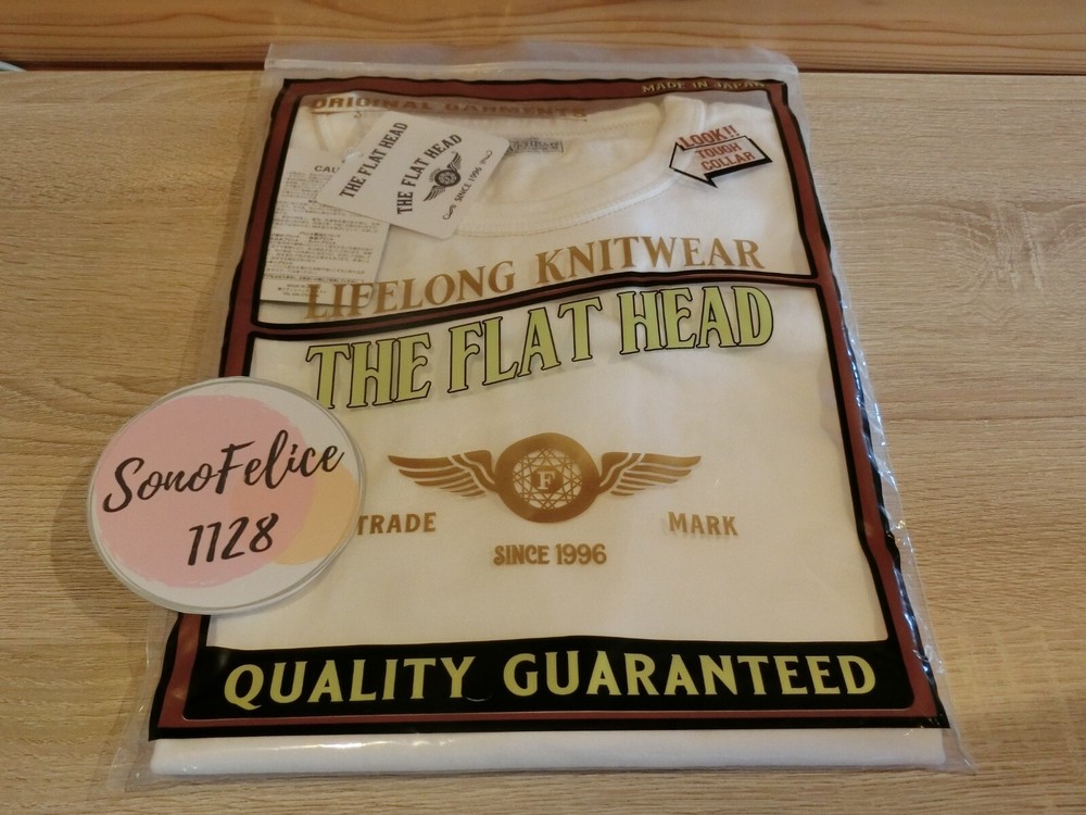 The Flat Head FN-THC-001 3 needles one off T-shirt THC PLAIN FLATHEAD WHITE NEW