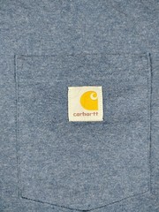 Carhartt Shirt Mens Small Blue Relaxed Fit Pocket Logo Workwear Tee Crewneck