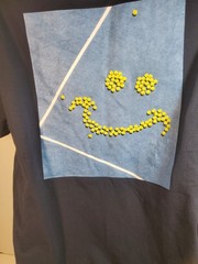 Old Navy Tennis Ball Smiley Happy Face Black T-shirt Size Large L
