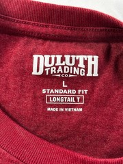 Duluth Trading Co Longtail T-Shirt Mens Sz Large Short Sleeve Red Pocket Tee
