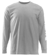 Carhartt Loose-Fit Heavyweight Logo Sleeve Graphic Long-Sleeve T-Shirt – Heather