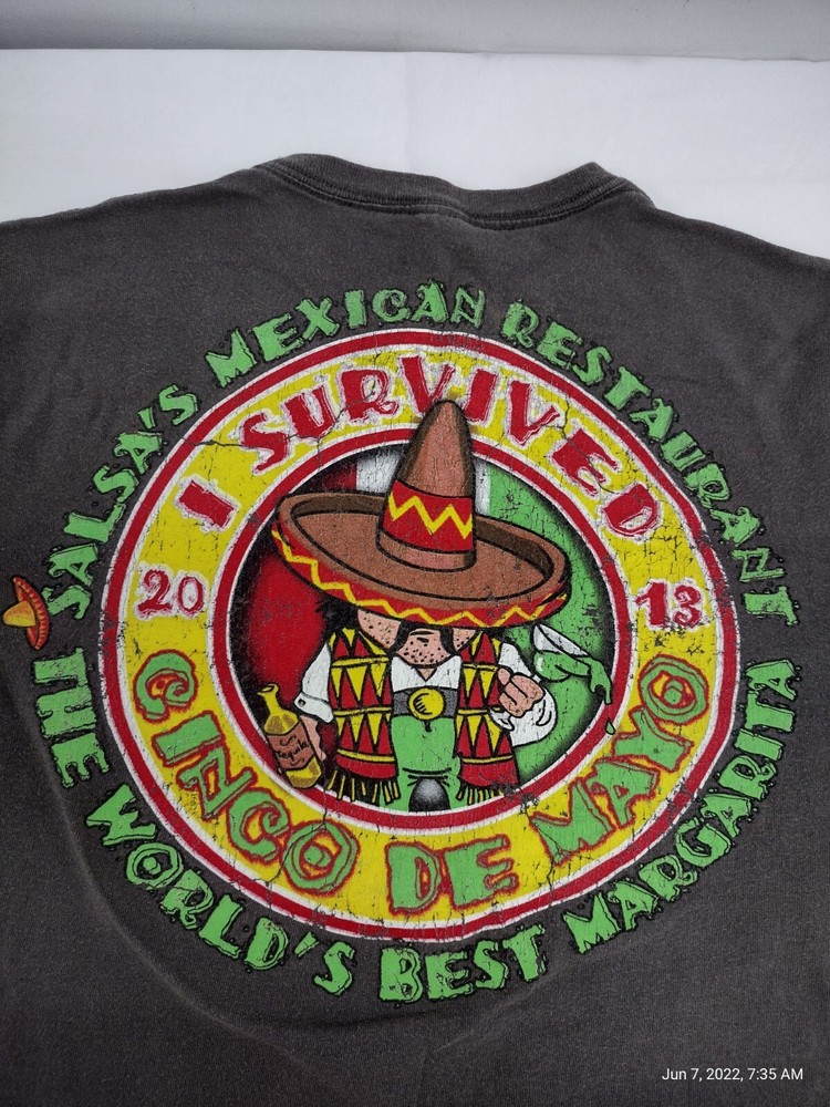 Cinco De Mayo t-shirt. double sided Men’s Sz M. Salsa’s Mexican Restaurant