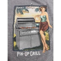 Tommy Bahama Pin Up Grill Graphic Shirt Mens Size Medium Gray