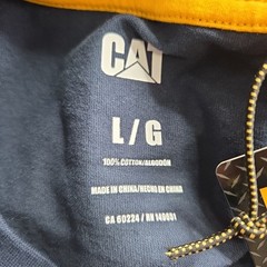 CAT Men’s Logo Workwear Relaxed Tee Blue Size L NWT – Machine Washable