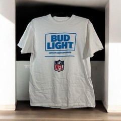 Bud Light Official Beer Sponsor NFL Short Sleeve T-Shirt Men’s Large White