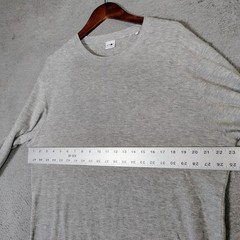 NN07 No Nationality Tee Men’s L Heather Gray Waffle Knit Crew Neck Long Sleeve