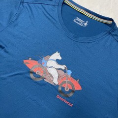 Smartwool Merino Sport 150 T-Shirts Mens XL Merino Wool Blue Bear Graphic
