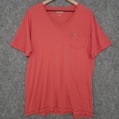 Denim & Supply Ralph Lauren Shirt Mens XL Red Orange V-Neck Pocket Cotton Flag