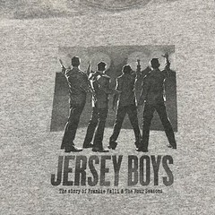 JERSEY BOYS Shirt Mens Extra Large Gray Graphic Frankie Valli Four Seasons Y2K