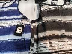 Ron Chereskin Lot of 2 Mens Tank Tops Medium Blue + Black Cotton Slim Fit