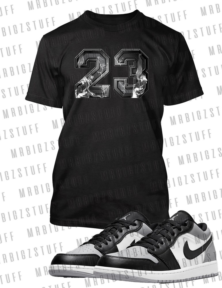 Graphic 23 Smoking Sneaker Tee Shirt To Match J1 Low Smoke Gray Pro Club Shaka