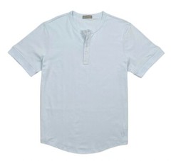 VarietyAthletics Mens Soft Pima Cotton Elastic Sleeve Cuff Henley T-Shirt