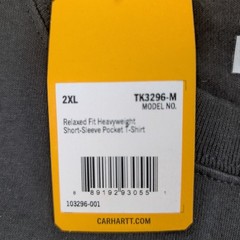 Carhartt TK3296 Relaxed Fit Heavyweight Pocket T-Shirt Mens 2XL Charcoal NWT