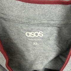 ASOS Design Shirt Men’s XS Gray Red Pocket Crewneck Short Sleeve Boxy Oversized