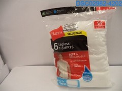Qty= 1 (1 Pack of 6): Hanes: Men’s White Small Tagless T-Shirts 043935516154