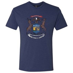 Michigan Flag State Pride Hometown Triblend Mens T-Shirt – Vintage Navy