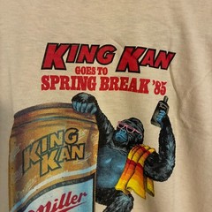 Vtg 80s Miller High Life Beer Spring Break 85 Shirt M Paper Thin USA Gorilla Tee