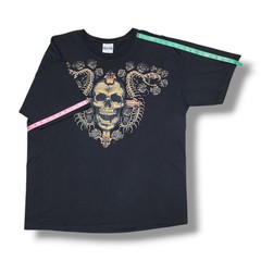Hanes Vintage Style Skull & Snake Skeleton Graphic Black T-Shirt Men’s 2xl