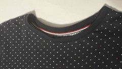 denim flower ricky singh t shirt Navy Blue, Red, & White Polka Dot Short Sleeve