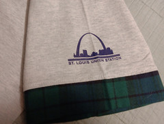 Vtg Lg FOTL St. Louis Union Station Graphic Single Stitch T Shirt W/ Flanel Cuff
