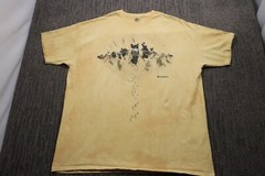 The Mountain Men’s 3XL T-Shirt B-52 Bomber Military Yellow Acid Wash Skater