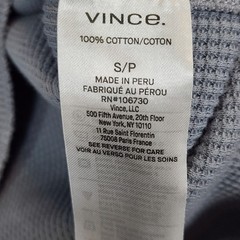 Vince Men’s Quiet Luxury Minimalist Waffle Thermal Sweatshirt Size S NWT