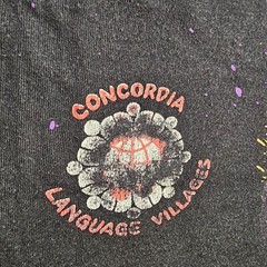 Vintage 90s World Map Camp T-Shirt Mens L Black Double Sided Neon Rave Single S