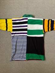 Vintage Heavyweight Rugby Shirt Harlequin Style Multicolour Made In England