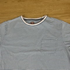 Common People Men’s Blue Pink Striped Pocket Cotton Tee T Shirt M Medium Indi