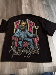 True Religion Rhinestone Dog Throne Heavyweight Oversized Tee