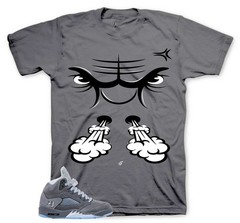 Shirt To Match Jordan 5 Grey Wolf – Raging Face Tee