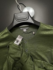 John Varvatos Collection Luxury Henley – Mercerized Linen – Raw Edges – Vtg 2020