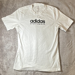 adidas Sportswear Men’s White Graphic Print Crew Neck T-Shirt Short Sleeve S