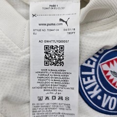 PUMA Men’s White Kieler SV Soccer Jersey Shirt Size L V-Neck Mesh Football