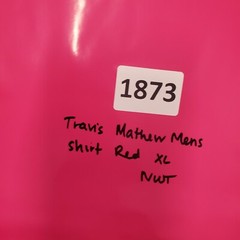 Travis Mathew Mens T Shirt Sz XL Red Pima Cotton Short Sleeve Trumbull V-Neck