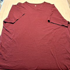 B+T Essentials by DXL 5XLT V-Neck Short Sleeve Cotton Burgundy Men’s T-Shirt