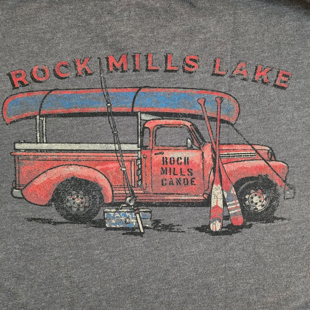 Rock Hills Lake G.H. Bass Gray Short Sleeve T-Shirt Men’s M