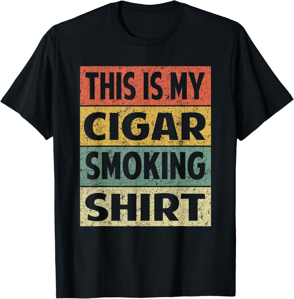 Cigar Smoking Shirt Funny Retro Vintage Cigar Smoker Gift Unisex T-Shirt