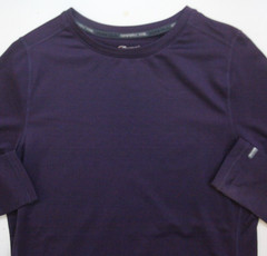 XL Champion Duofold Purple Crewneck T-Shirt Top Long Sleeve Poly Spandex WS484