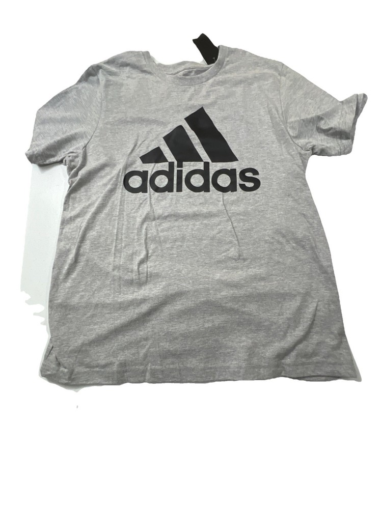 Adidas Essentials Men’s HOB FW22 Big Logo Tee Grey w/ Black Logo