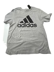 Adidas Essentials Men’s HOB FW22 Big Logo Tee Grey w/ Black Logo