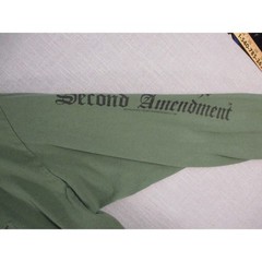 Second Amendment Militia Mens XL Long Sleeve Graphic T-Shirt Green Outlaw Eagle