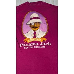 Panama Jack Vintage Long Sleeve T-Shirt M READ SPOTS Pink Sun Tan Products USA