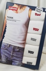 Levi’s 5 Pack Tank Tops XL White Premium Cotton, Tag-Free Levis SHIPS FREE!